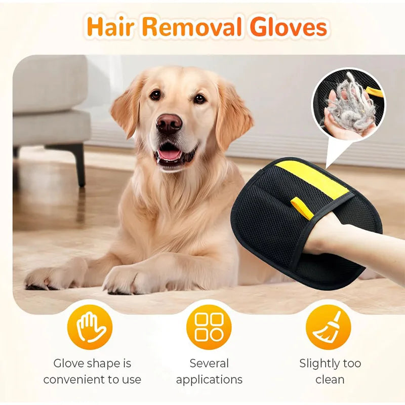 Upgraded Double Sided Grooming Glove Pet Dog Supplies Hair Remover Gloves Reusable Grooming Glove Grooming Equipment For Cats