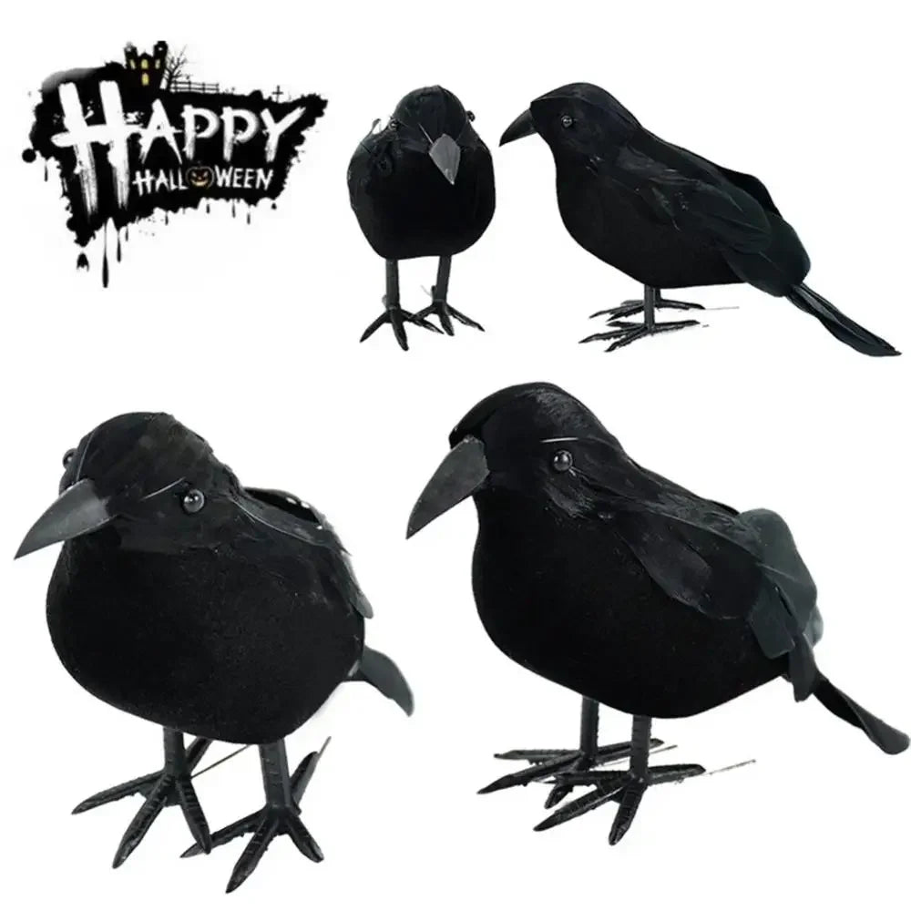 Halloween Decoracion Simulation Black Crow Raven Bird Repellent Pest Control Pigeon Repellent Garden Decoration Outdoor